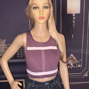 Nike Dri Fit Swoosh Run Division Long Line Sports Bra in Dark Wine/Light Coral M